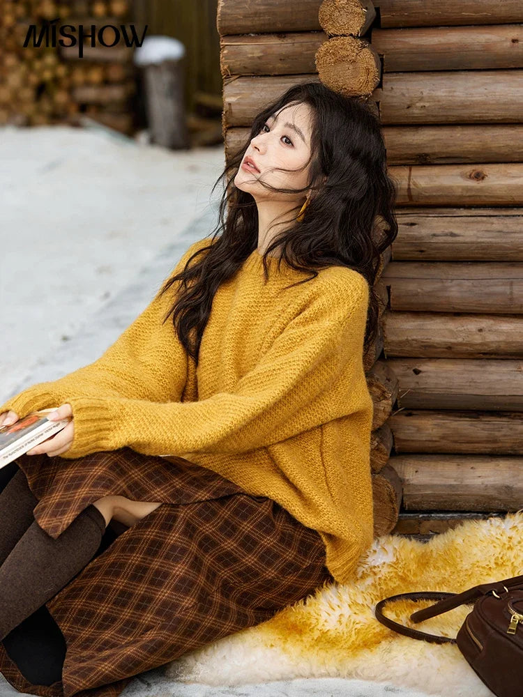 Mishow Oversized Sweater with Matching Bag MXD57Z1083