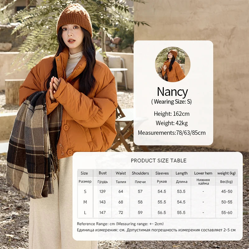 Mishow Minimalist Zipper Short Down Jacket MXD42Y0047