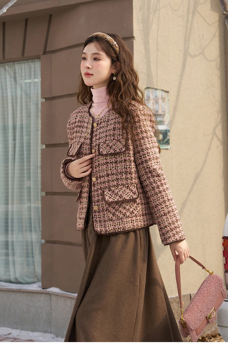 Mishow Luxury Wool Blend Tweed Jacket MXC57Y0021