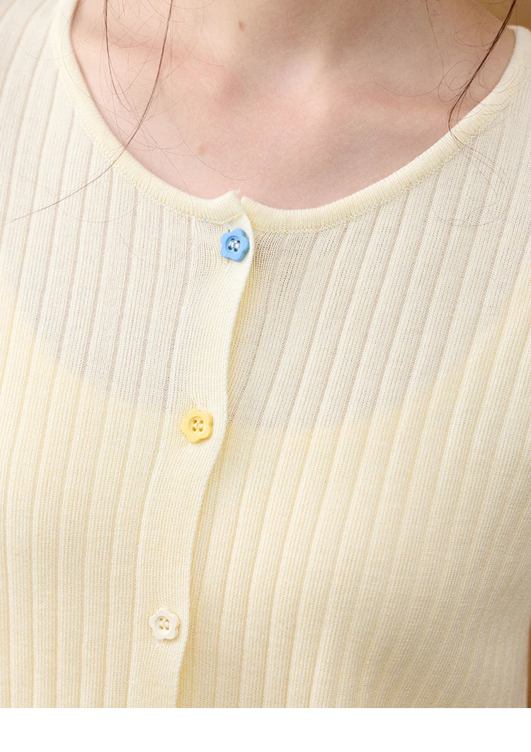 Mishow Short Sleeve Round Neck Summer Cardigan MXE34Z1268
