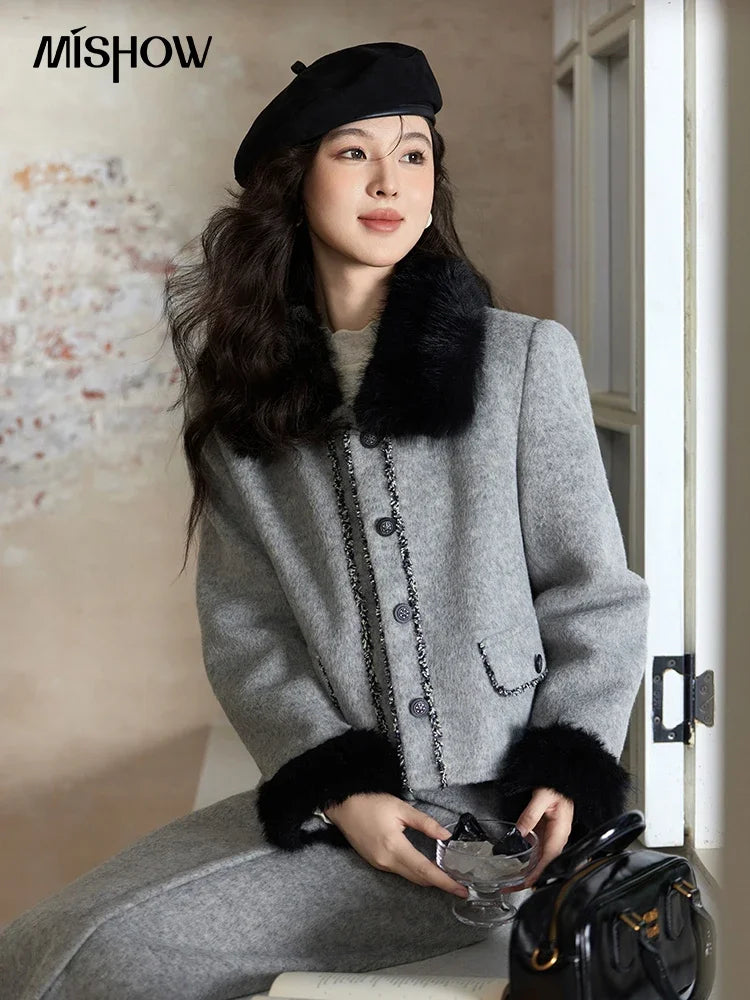 Mishow Short Tweed Jacket & Midi Skirt Set MXD54W0553