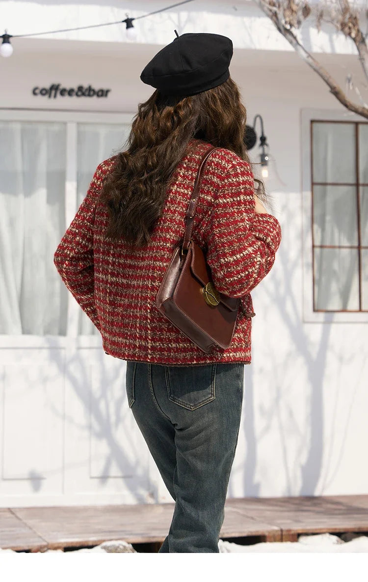 Mishow Luxury Wool Blend Tweed Jacket MXC57Y0021