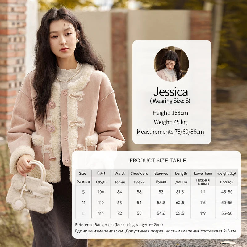 MISHOW Double Face Fur Coat Suede Splicing Fleece Warm MXD55W0646