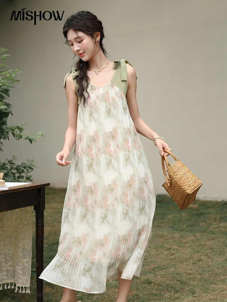 Mishow French Floral Suspender Vacation Dress MXD28L1862