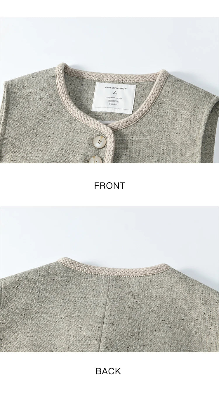 Mishow Korean Woolen Vest & Pleated Mini Skirt Set MXE13W0708