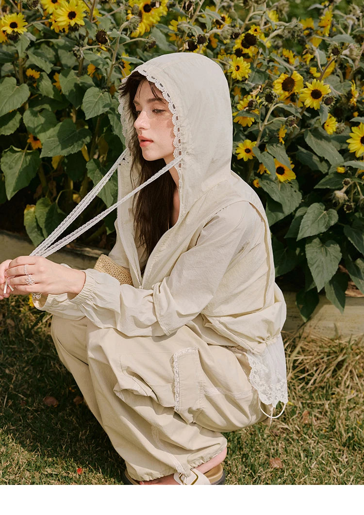 Mishow Hooded Lace Sunscreen Cardigan MXE33W0780