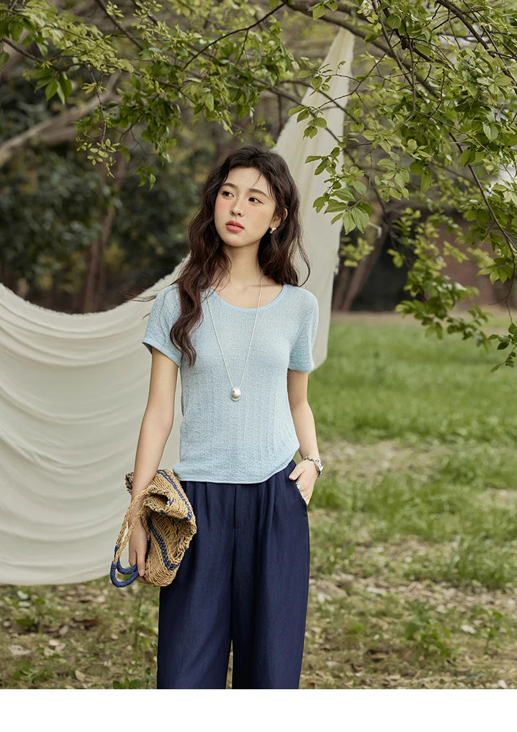 Mishow Solid Slim Knit Office Tee MXE34Z1257