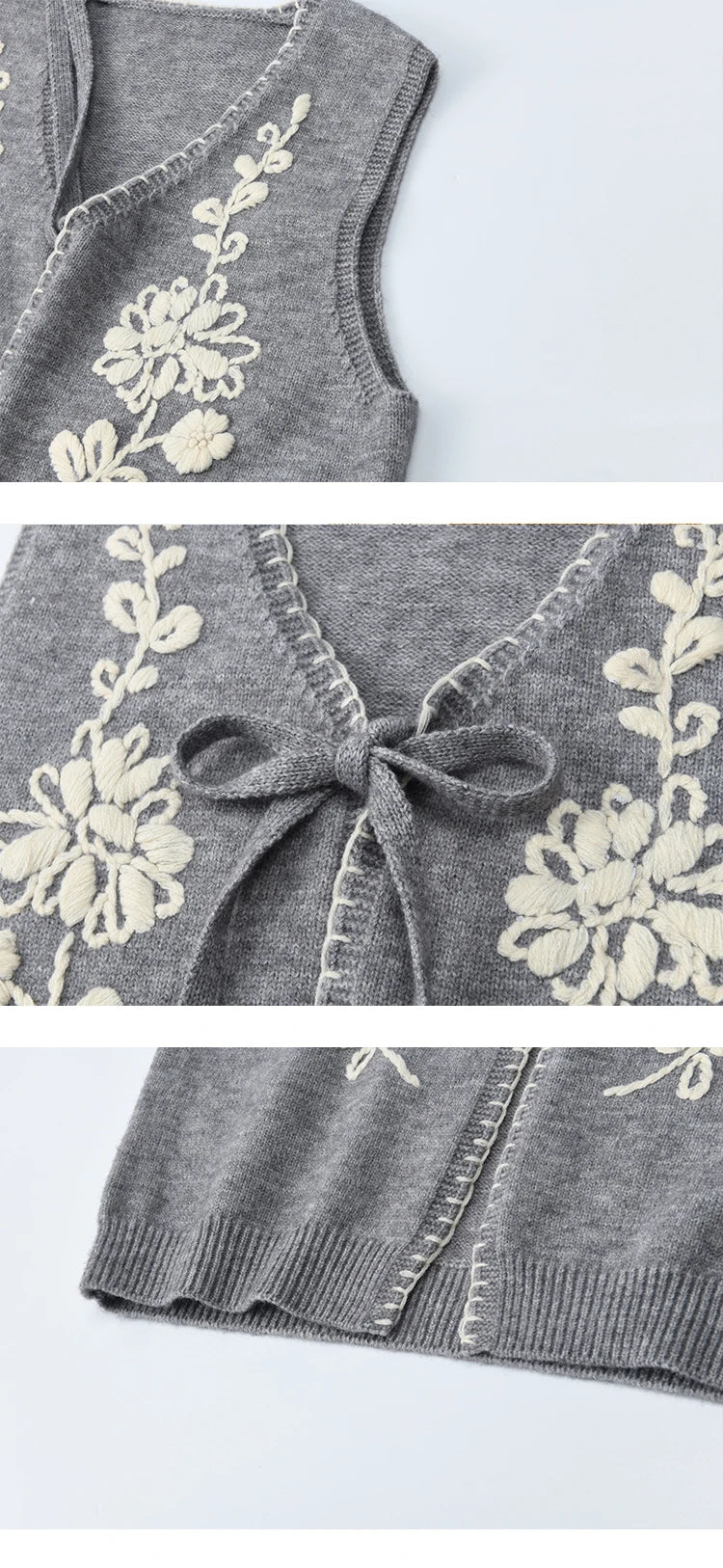 Mishow Embroidered V-Neck Tie Vest MXE45Z1397