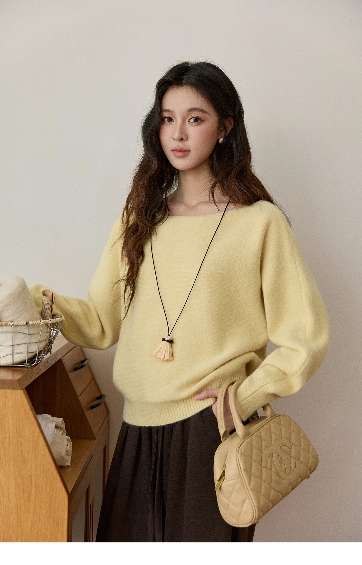 Mishow Boat Neck Lantern Sleeve Pullover MXE94Z2984