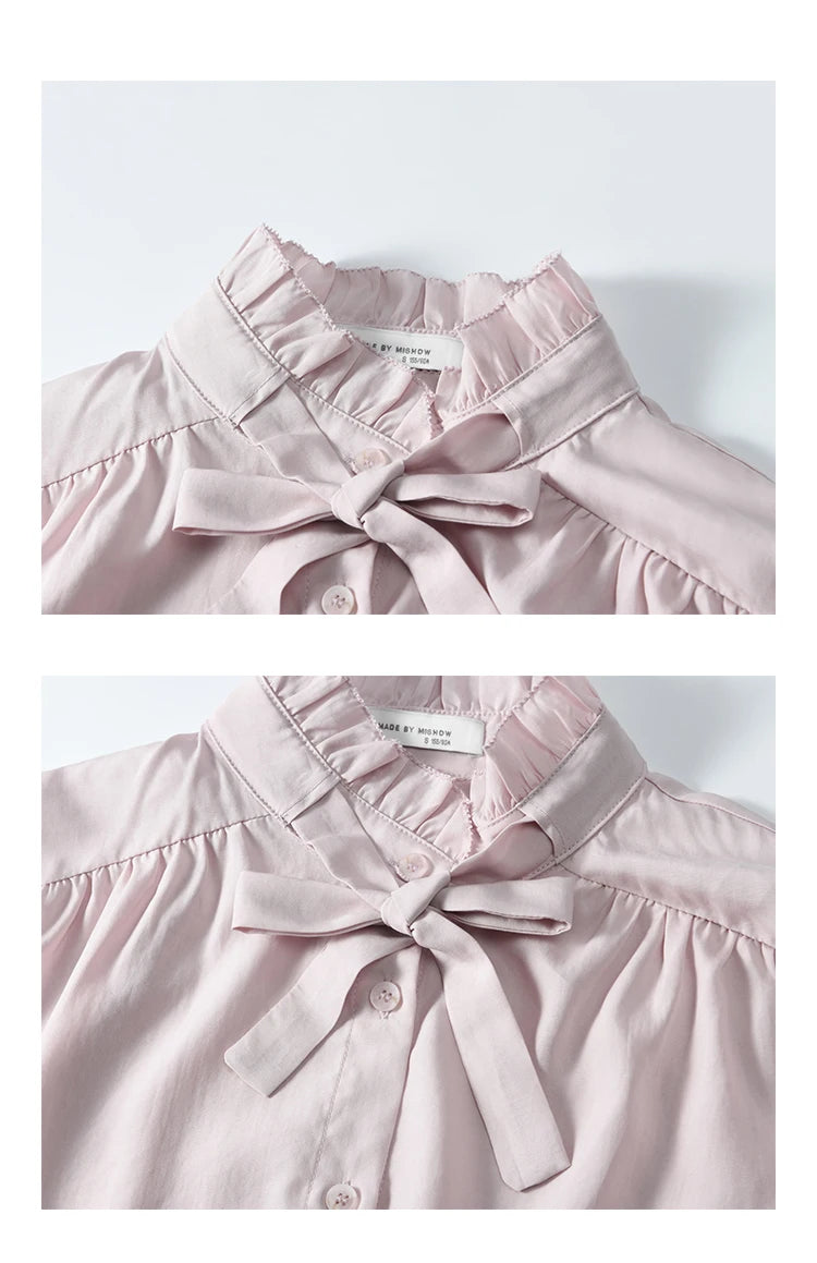 MISHOW French Ribbon Stringy Selvedge Neck Shirt Lyocell MXE13C0383