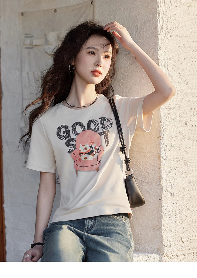 MISHOW Printed Round Neck Soft Cotton Tee MXE13T0461