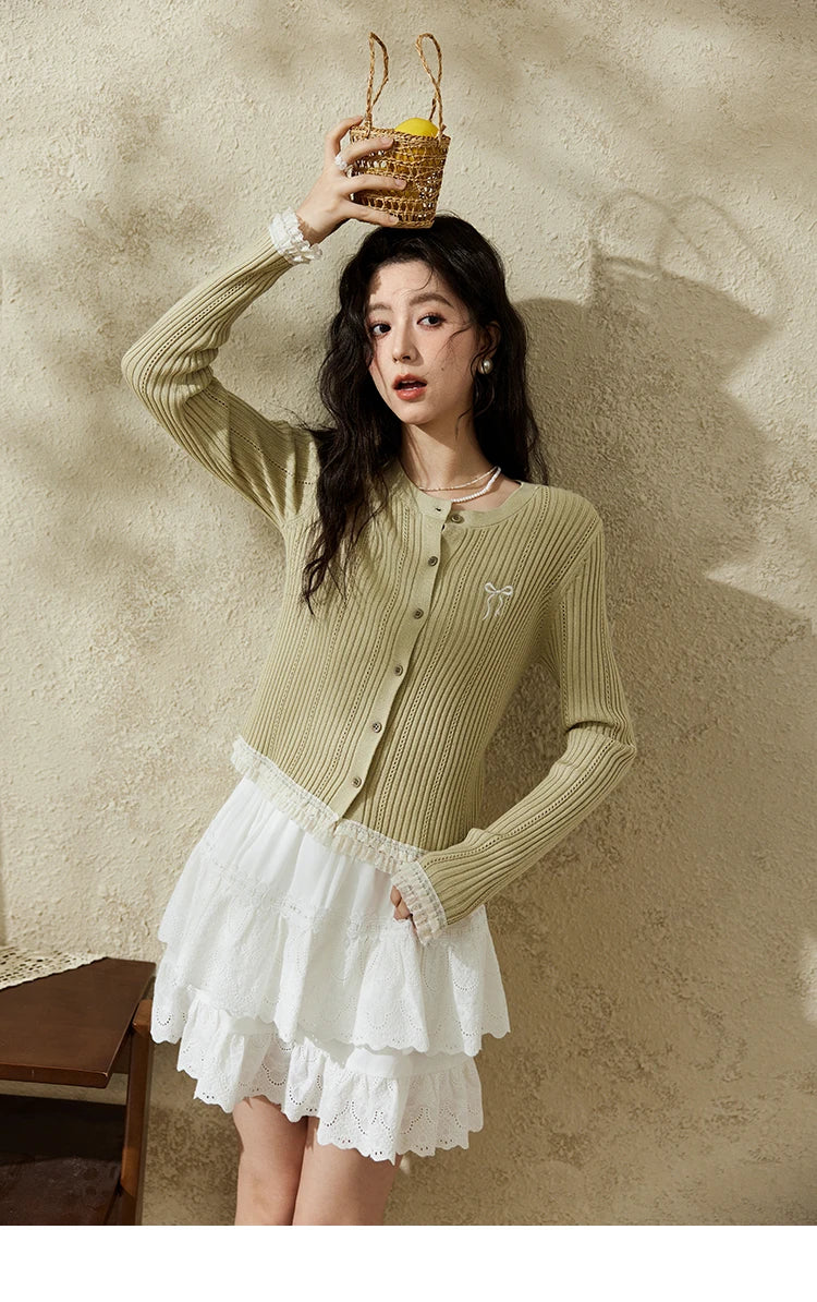 Mishow Macaron Hollow Hook Flower Lace Top MXE16Z1211