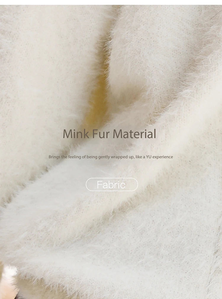 Mishow Apricot Soft V-Neck Cable Knit Pullover MXE51Z2594
