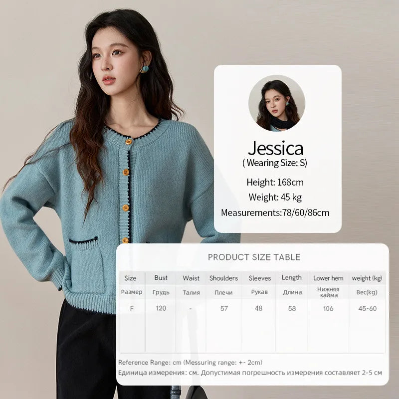 Mishow Yellow Color Collision Edge Pocket Cardigan MXE94Z2973
