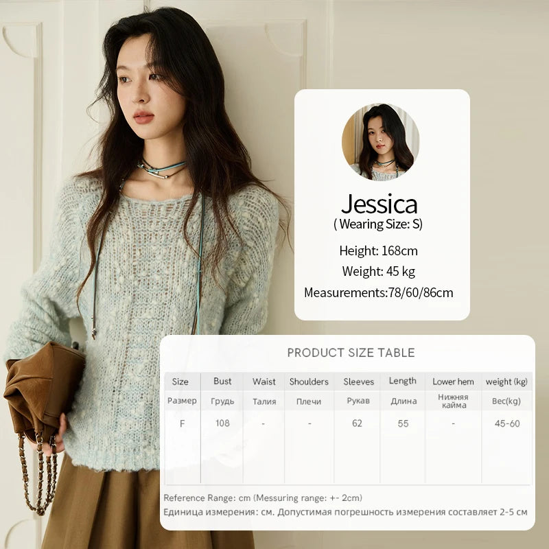 Mishow Scoop Neck Hollow Raglan Sleeve Sweater MXE46Z2565