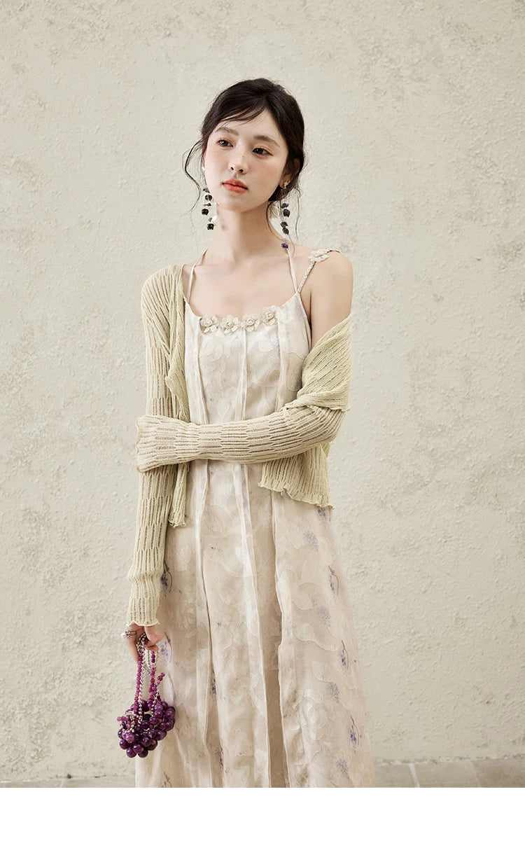 Mishow Print Square Collar Suspender Dress MXE16L2144
