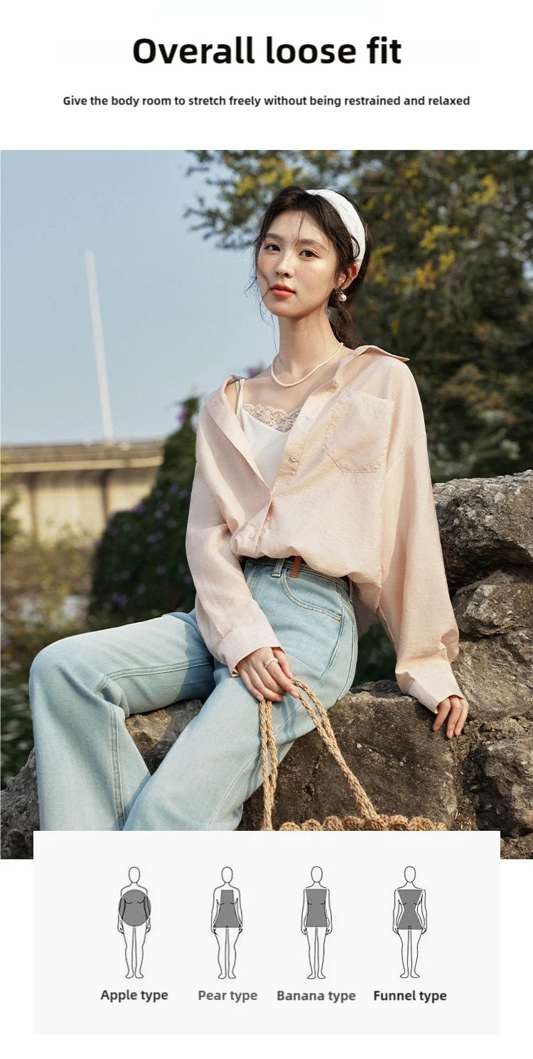 MISHOW Fake Two-Piece Blouse Turn-Down Collar Long Sleeve MXE16C0777