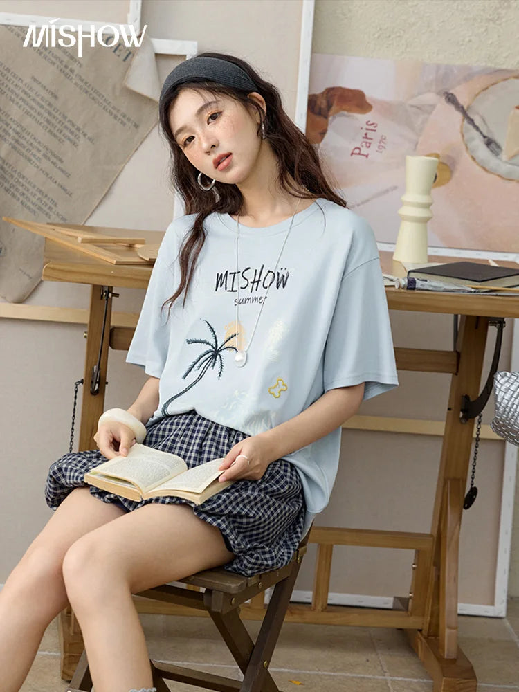 Mishow Coconut Tree Print Holiday Tee MXE31T0516