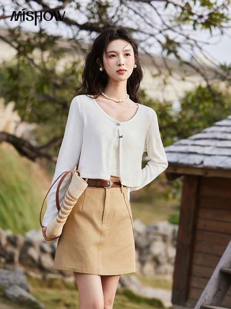 Mishow Butterfly Button Slim Fit Cardigan MXE11Z1104