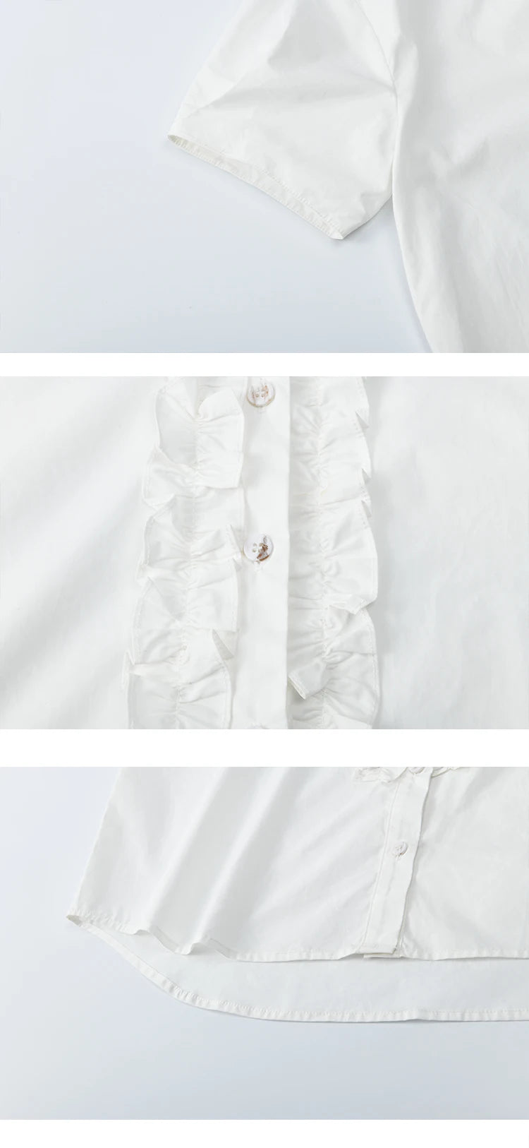 MISHOW V-Neck Shirt Patchwork Double Layer Fungus Edge Button MXE35X1793