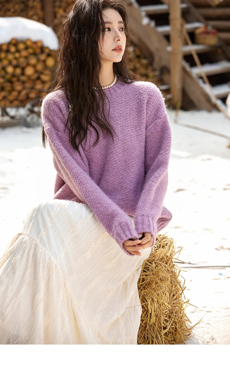 Mishow Oversized Sweater with Matching Bag MXD57Z1083