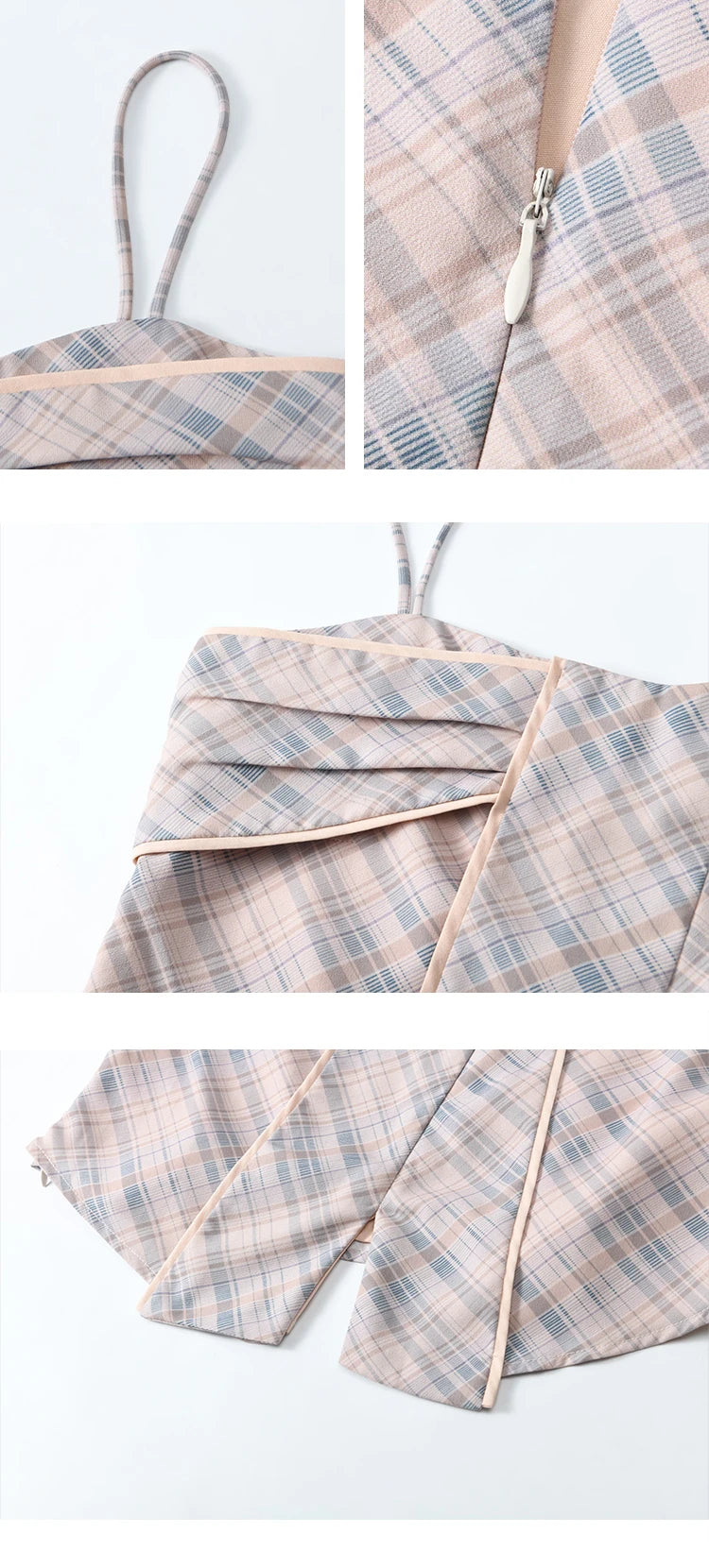 Mishow Plaid Bowknot V-Neck Camisole MXE11D0046