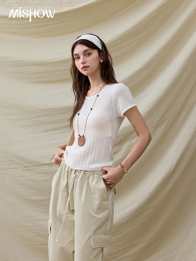 Mishow Solid Slim Knit Office Tee MXE34Z1257