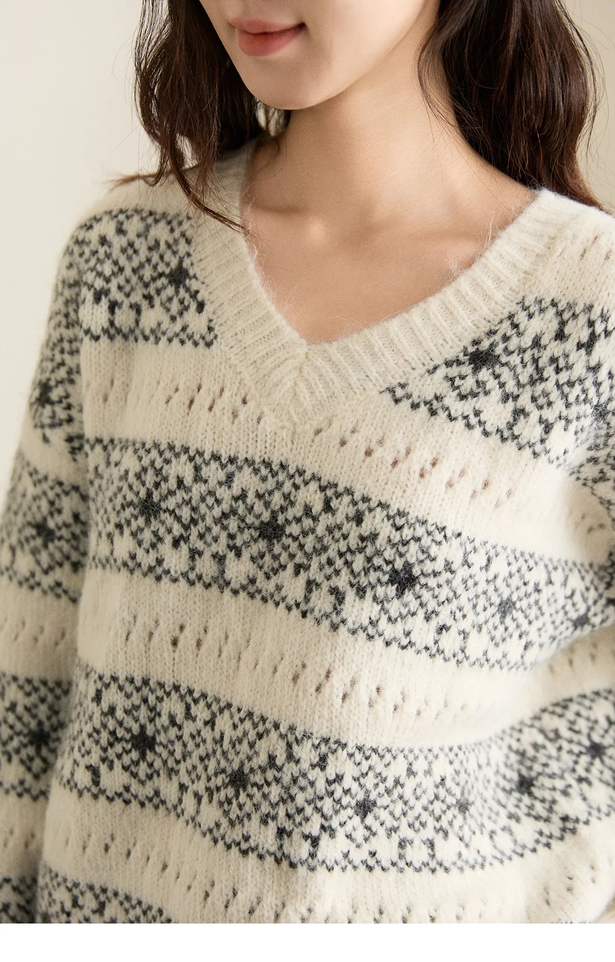 Mishow Fair Isle Removable Hood Sweater MXE94Z2979