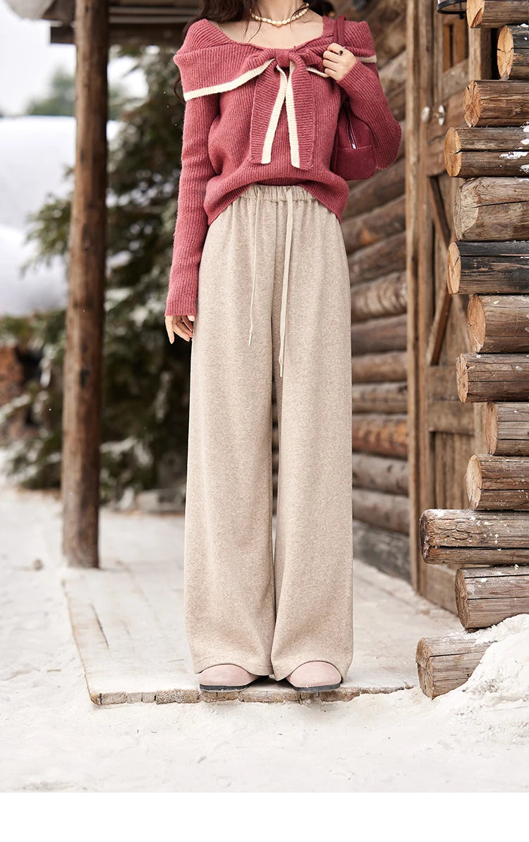 MISHOW High-Waist Wide Leg Pants Drawstring Thin MXD34K0824