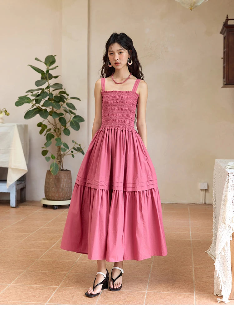 Mishow Square Collar Pocket High Waist Dress MXE36L2319
