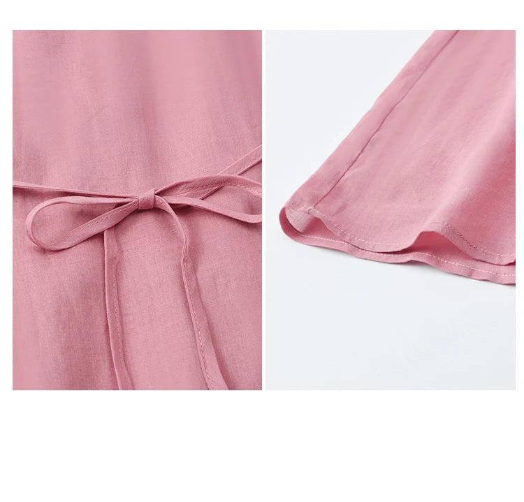Mishow V-Neck Puff Sleeve Pocket Sash Dress MXE39L2381