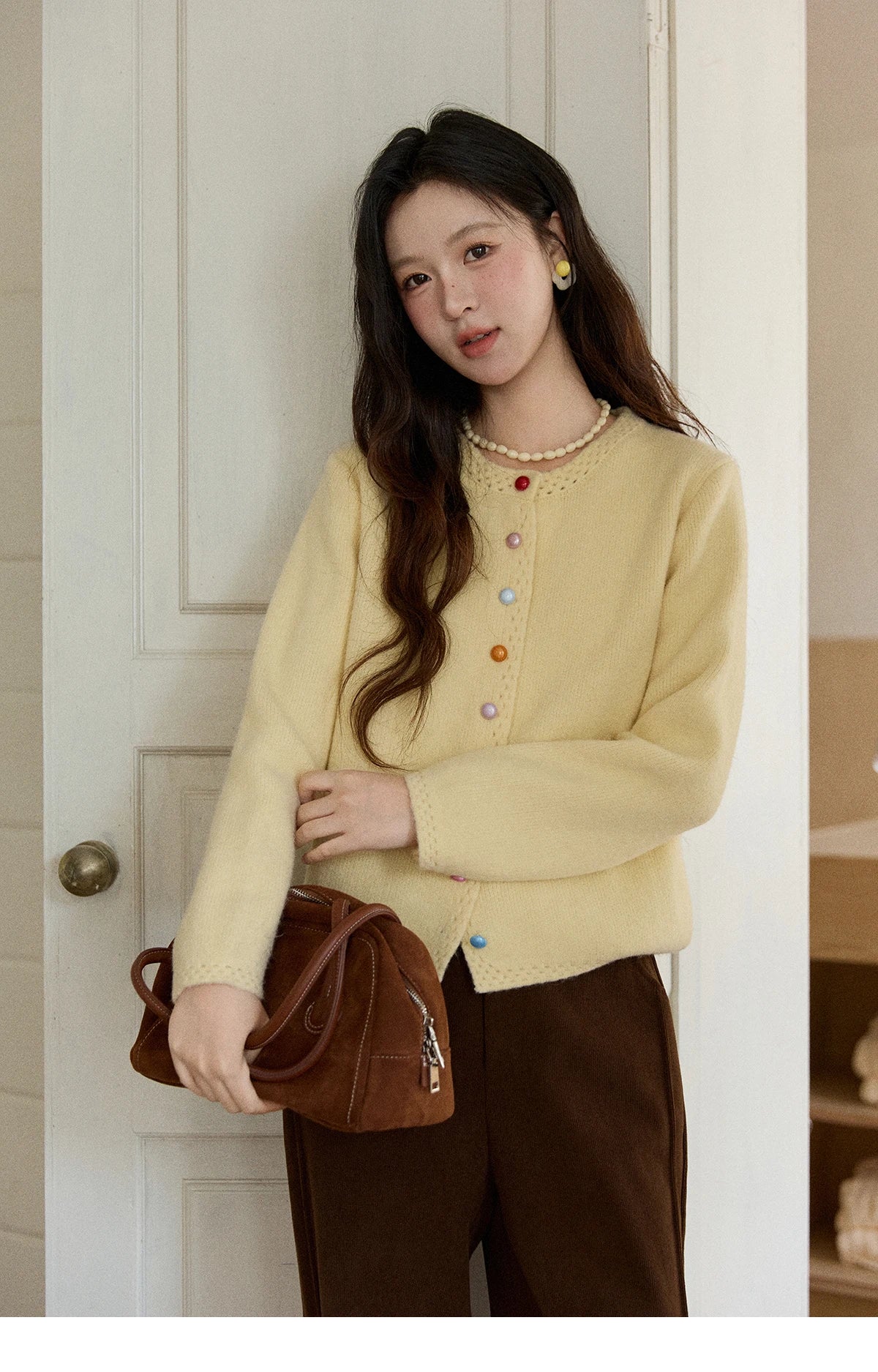 Mishow Rainbow Button Hollow Out Cardigan MXE90Z2796
