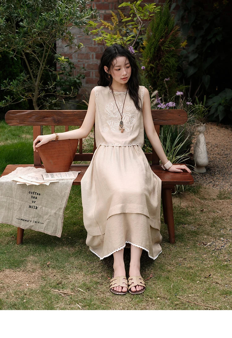 Mishow Hollow Embroidery Top & Lace Skirt Set MXE35T0594