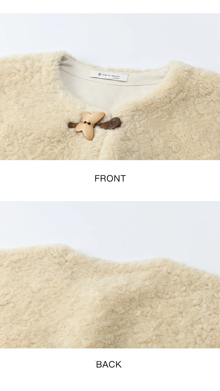 Mishow Retro Apricot Imitation Lambswool Jacket MXE51W0874