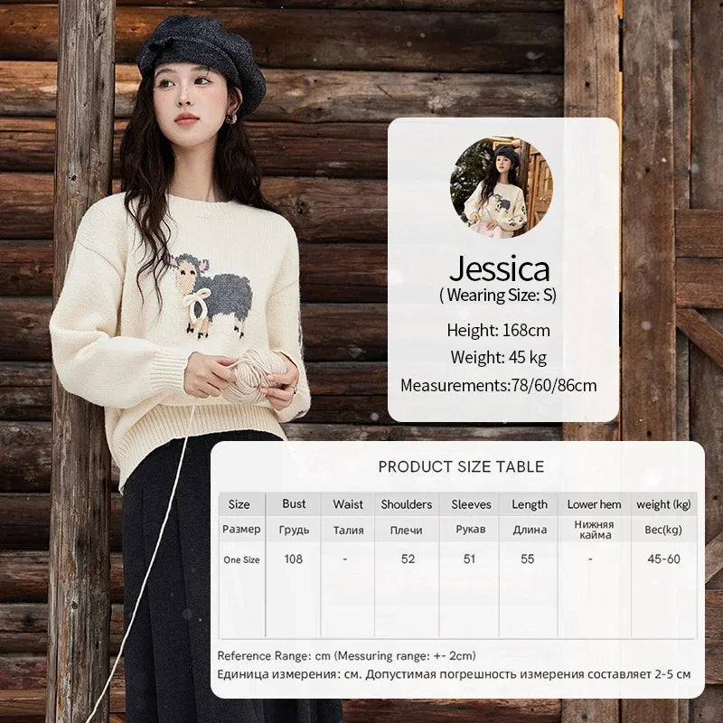 Mishow Soft Lamb Color Clash Spliced Pullover MXD59Z1140