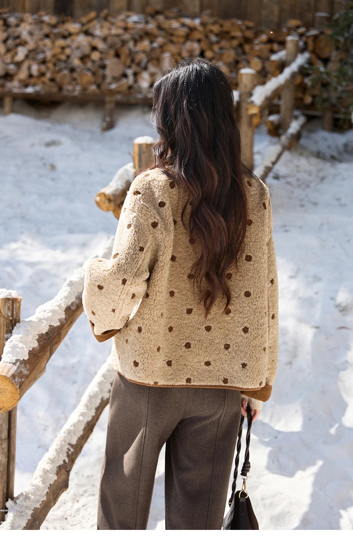 Mishow Brown Reversible Shearling Coat MXE93W1012