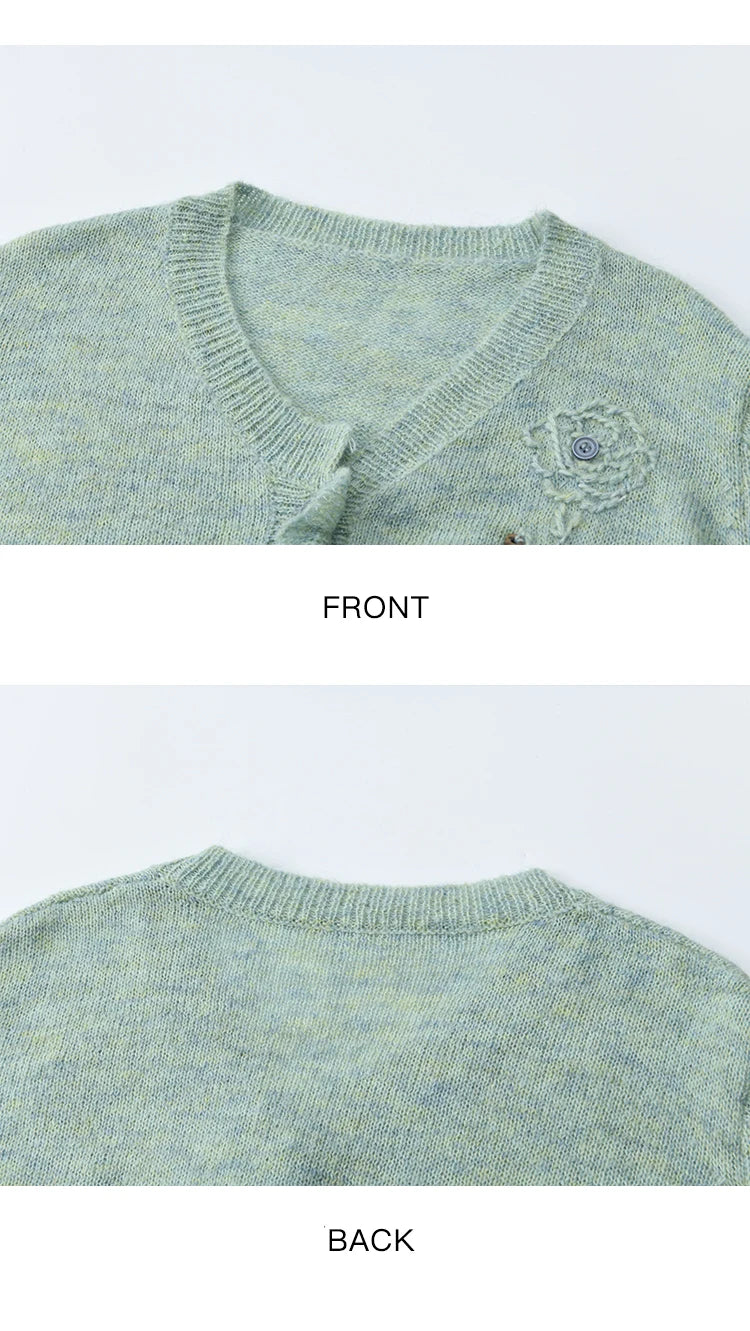 Mishow French Flower Embroidered V-Neck Cardigan MXE47Z2498