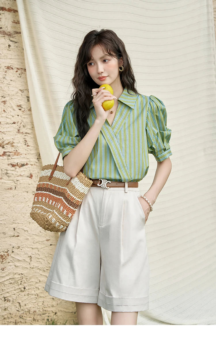 Mishow High Waist Slim A-Line Suit Shorts MXD28K0647