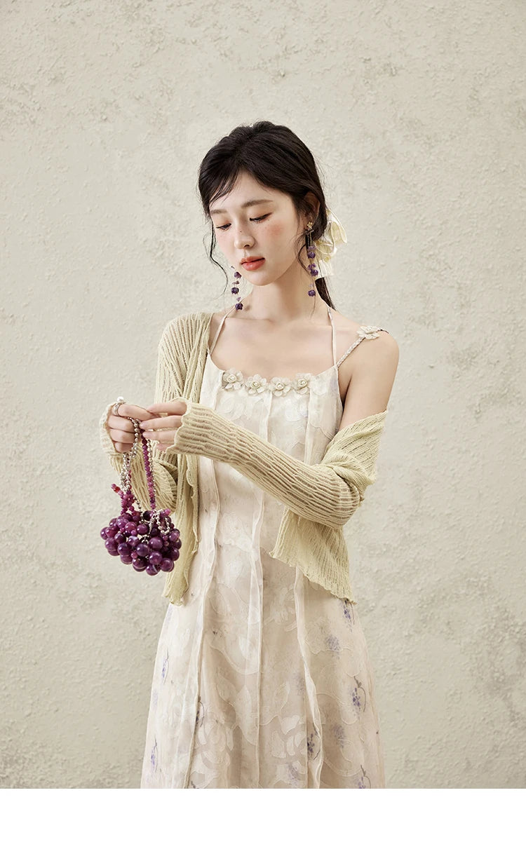 Mishow Print Square Collar Suspender Dress MXE16L2144