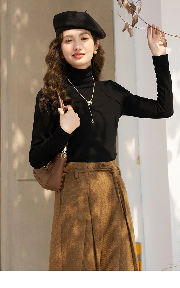Mishow Mock Neck Bottoming Shirt MXC58Z0290