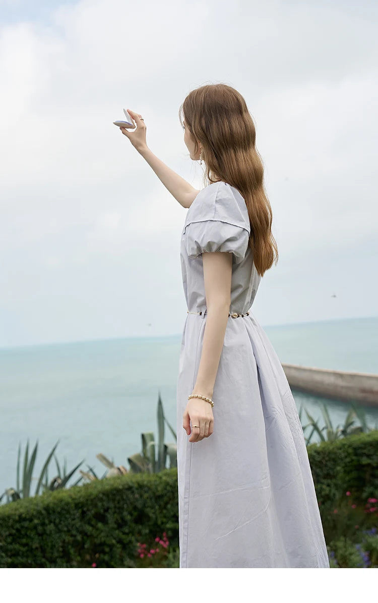 MISHOW 100% Cotton Bohemian Bubble Sleeve Dress MXD26L1940