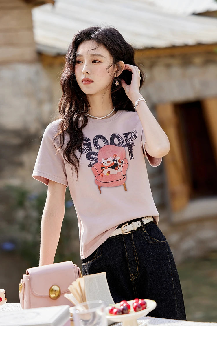 MISHOW Printed Round Neck Soft Cotton Tee MXE13T0461