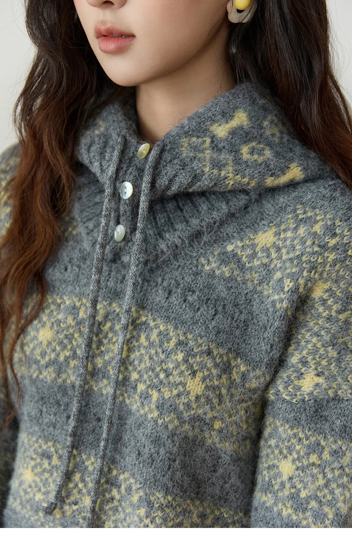 Mishow Fair Isle Removable Hood Sweater MXE94Z2979