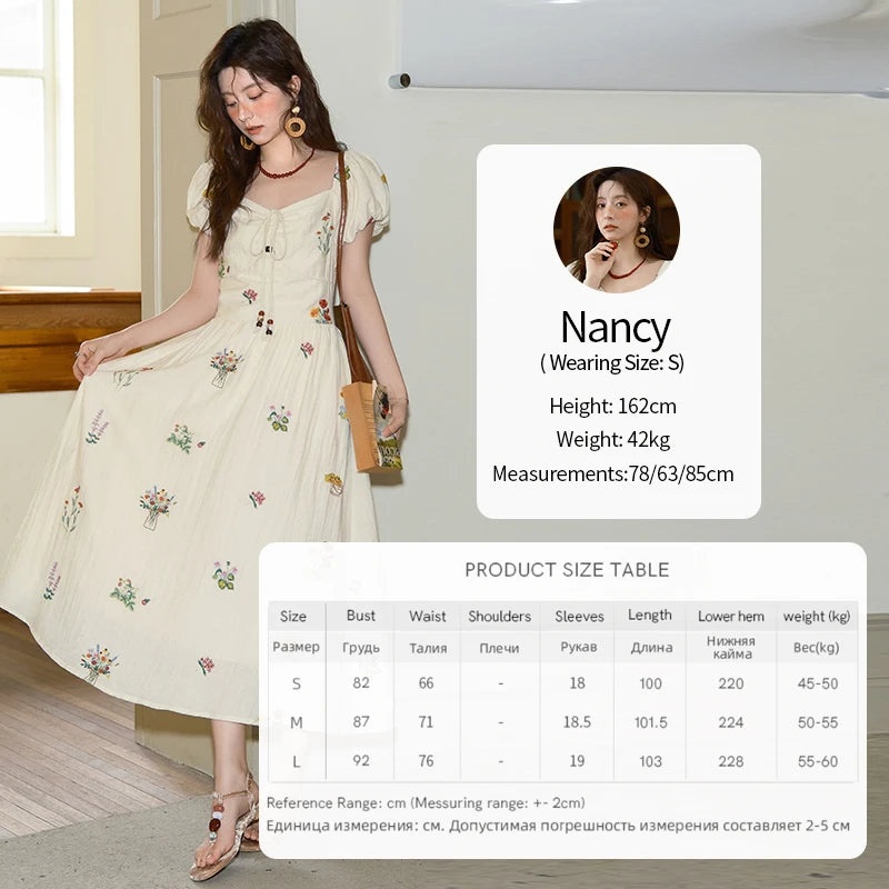 Mishow Square Neck Lace-Up Puff Sleeve Dress MXE37L2315