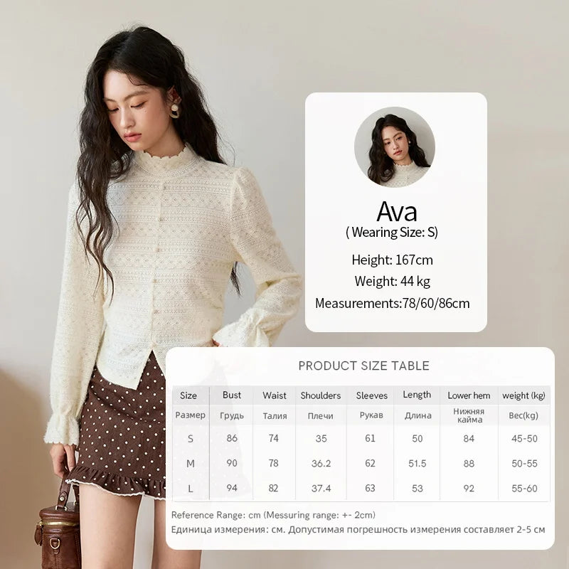Mishow Elegant Half-High Collar Lace Shirt MXE48X2501