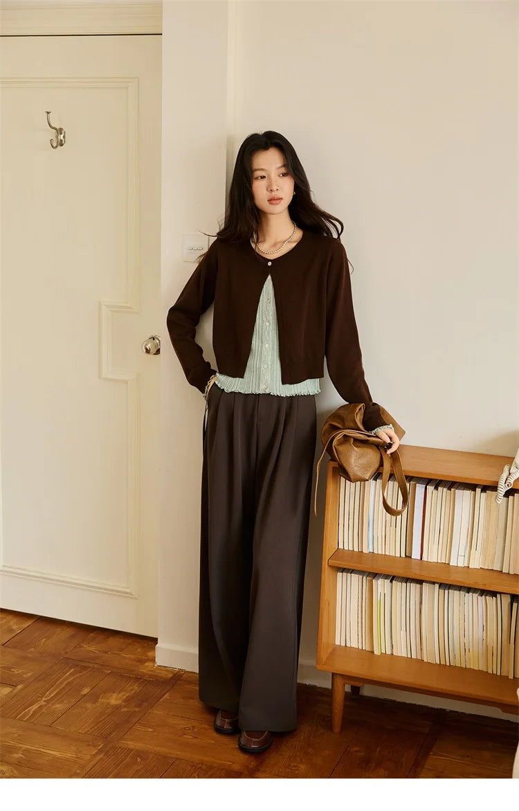 Mishow Retro Fake 2-Piece Color-Blocked Lace Trim Pullover MXE46Z2545