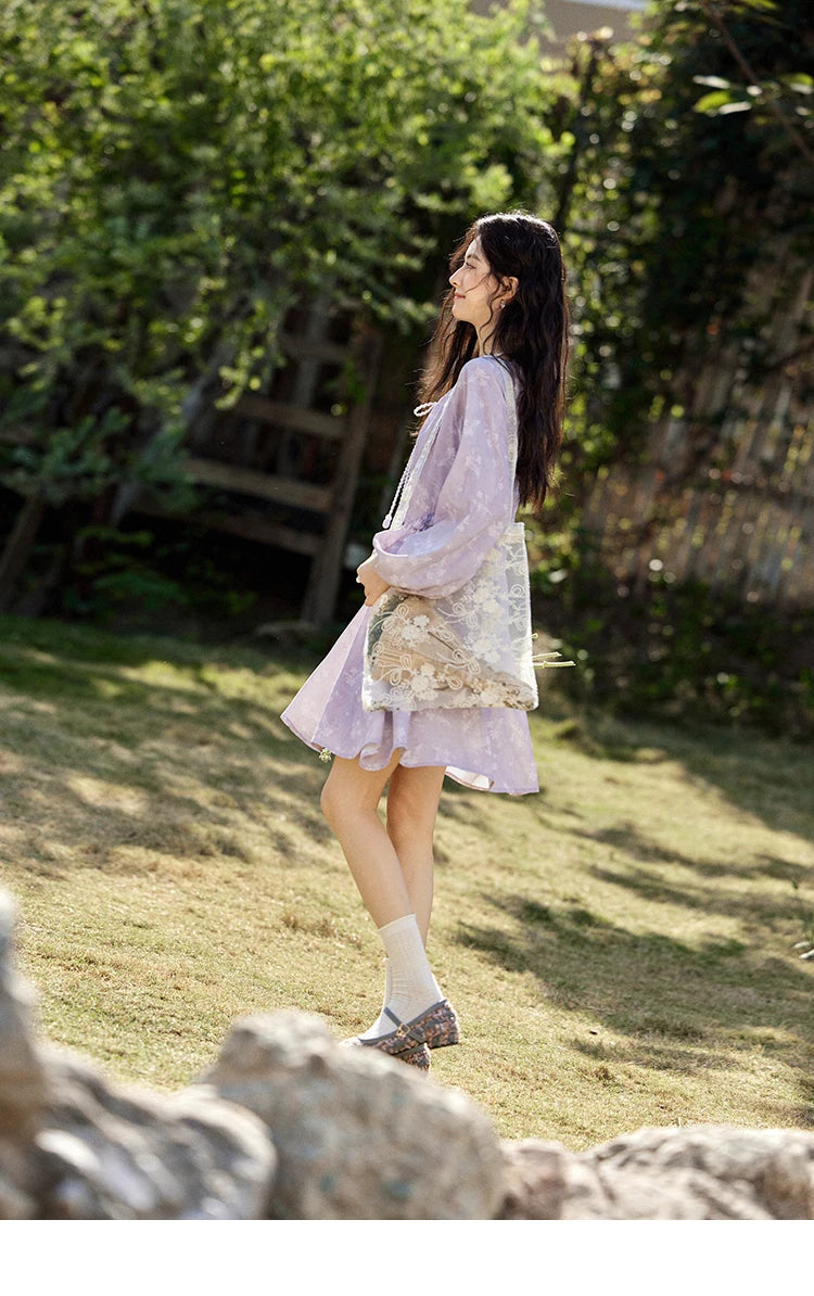 MISHOW Iris Chiffon Black Fungus Edge Fairy Dress MXE13L2095