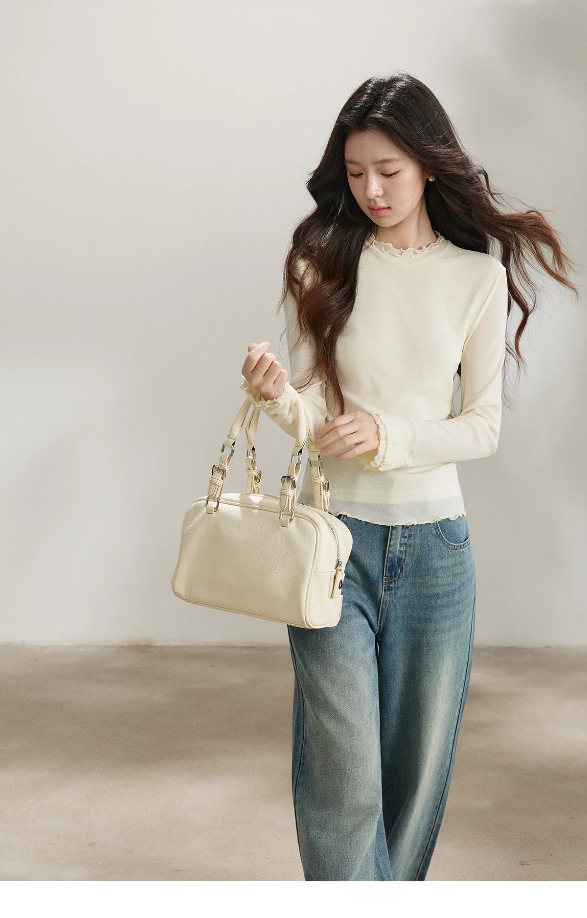 MISHOW Imitation Suede Jacket Floral Embroidery Lapel Zipper MXF11W1027