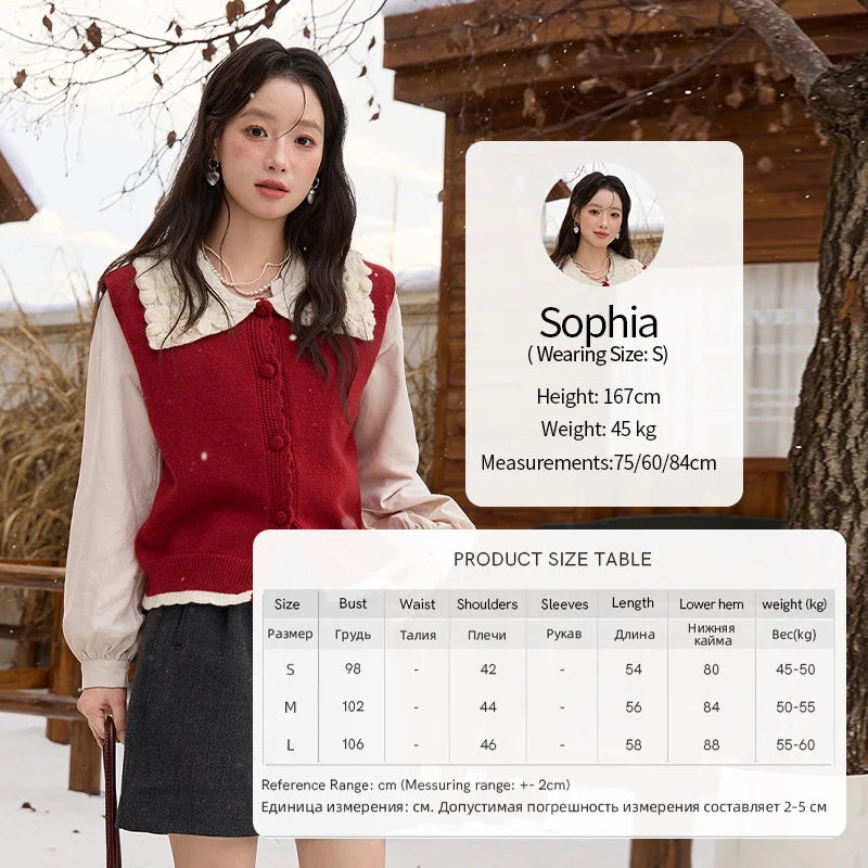 Mishow Black Peter Pan Collar Knitted Vest MXE45Z2484