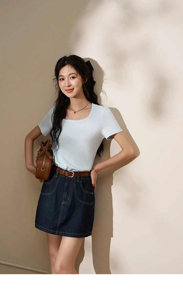 Mishow High Waisted Denim Skirt MXD23B0366